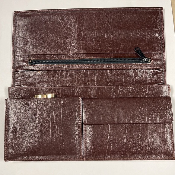 Vintage Beaded and Leather Long Clutch Bag Wallet - Picture 7 of 15